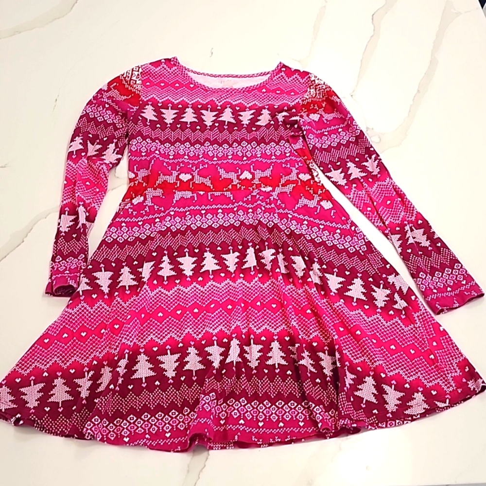 Girls pink christmas dress